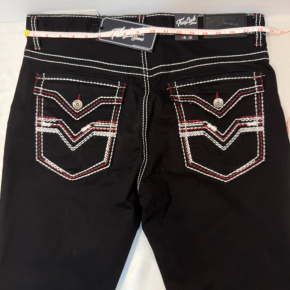 True Luck Jeans Black Straight Leg Jeans with Contrast Stitching – New With Tags - Picture 2 of 5